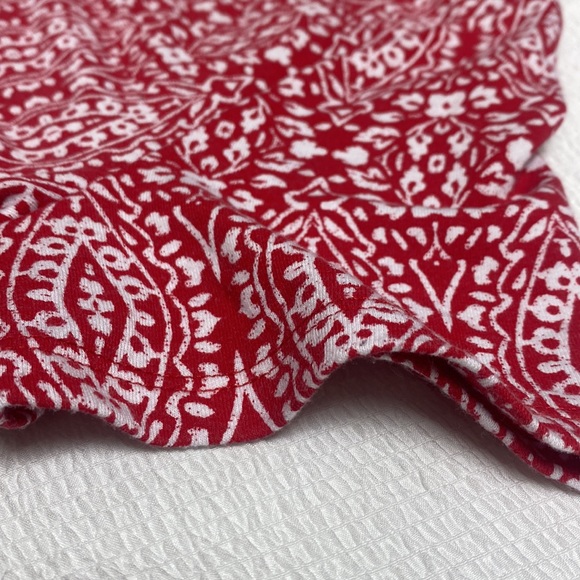 Short Sleeve Red Patterned Dress - Picture 3 of 4